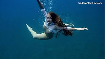 Underwater Brunette Beach Russian 
